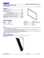 NEC LCD8205 - MultiSync - 82" LCD Flat Panel Display Installation Manual preview
