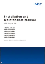Preview for 1 page of NEC LED-E012i-108 Installation And Maintenance Manual