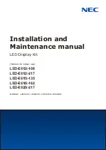 Preview for 1 page of NEC LED-E012i Installation And Maintenance Manual