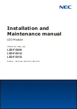 Preview for 1 page of NEC LED-FC009i Installation And Maintenance Manual