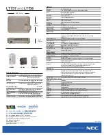 Предварительный просмотр 2 страницы NEC LT157 - XGA LCD Projector Specifications