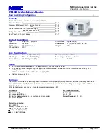 Preview for 1 page of NEC LT180 - LT 180 XGA DLP Projector Installation Manual