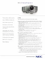 Preview for 1 page of NEC LT180 - LT 180 XGA DLP Projector Specifications