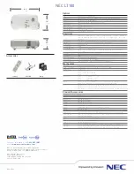 Preview for 2 page of NEC LT180 - LT 180 XGA DLP Projector Specifications