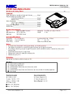 NEC LT240 Series Installation Manual preview