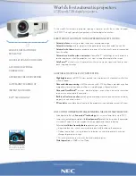 NEC LT30 - INSTALLTION GUIDE Specifications предпросмотр