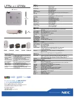 Preview for 2 page of NEC LT75Z - MultiSync SVGA DLP Projector Specifications