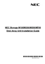 Preview for 1 page of NEC M100 Installation Manual