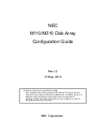 Preview for 1 page of NEC M110 Configuration Manual