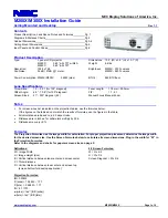 NEC M260X Series Installation Manual предпросмотр