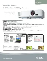 NEC M260X Series Specifications предпросмотр