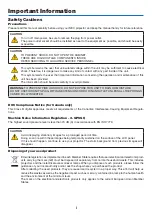 Preview for 3 page of NEC M271W User Manual