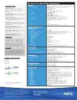 Preview for 4 page of NEC M282X Specifications