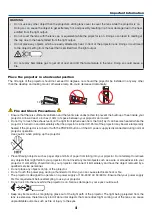 Предварительный просмотр 5 страницы NEC M282X User Manual