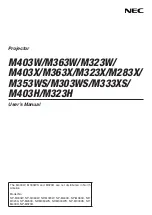 NEC M283X User Manual preview