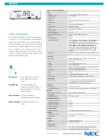 Предварительный просмотр 2 страницы NEC M300X Series Technical Specifications