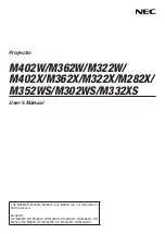 Preview for 1 page of NEC M362W User Manual