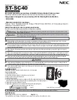 Предварительный просмотр 1 страницы NEC M40B-AV - 40" LCD Flat Panel Display Installation Instructions