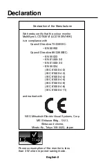 Preview for 3 page of NEC M6JNL1501 User Manual