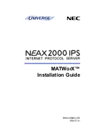 Preview for 1 page of NEC MATWORX NWA-008862-001 Installation Manual