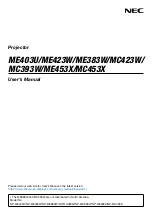 NEC MC393W User Manual preview