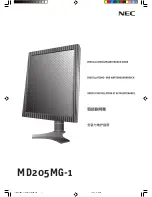 Preview for 1 page of NEC MD205MG-1 - MultiSync - 20.1" LCD Monitor Installation & Maintenance Manual