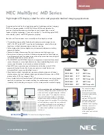 Preview for 1 page of NEC MD205MG-1 - MultiSync - 20.1" LCD Monitor Specifications