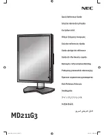 NEC MD211G3 Quick Reference Manual preview