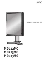 Preview for 1 page of NEC MD212MC - MultiSync - 21.3" LCD Monitor Installation And Maintenance Manual