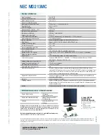 Preview for 2 page of NEC MD213MC - MultiSync - 21.3" LCD Monitor Specifications