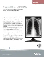 Preview for 1 page of NEC MD213MG - MultiSync - 21.3" LCD Monitor Specifications