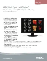 Preview for 1 page of NEC MD304MC - MultiSync - 29.8" LCD Monitor Specifications