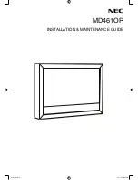 NEC MD461OR Installation & Maintenance Manual preview