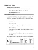 Preview for 5 page of NEC Memory Editor User Manual