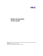 NEC MOBILE TERMINAL EX User Manual предпросмотр