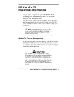 NEC MOBILEPRO 770 - Important Information Manual preview