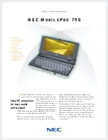Preview for 1 page of NEC MobilePro 790 Specifications