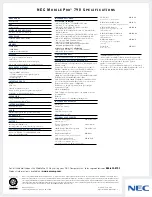 Preview for 2 page of NEC MobilePro 790 Specifications
