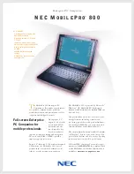 NEC MOBILEPRO 800 - Brochure preview