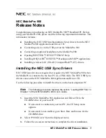 Предварительный просмотр 1 страницы NEC MOBILEPRO 900 Release Note