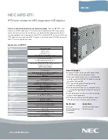 Preview for 1 page of NEC MPD-DTi Specification