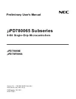 Предварительный просмотр 1 страницы NEC mPD780065 Series Preliminary User'S Manual