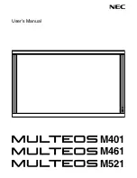 NEC MULTEOS M401 User Manual preview