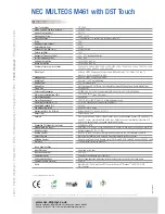 Предварительный просмотр 2 страницы NEC MULTEOS M461 Specifications