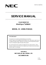 NEC MultiSync 20WGX2 Series Service Manual preview