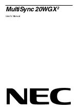 Preview for 5 page of NEC MultiSync 20WGX2 Series Service Manual