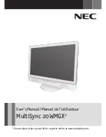 NEC MultiSync 20WMGX2 User Manual preview