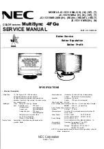 Preview for 1 page of NEC MultiSync 4FGe Service Manual