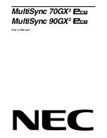NEC MultiSync 70GX2 Pro User Manual preview