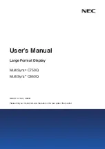 Preview for 1 page of NEC MultiSync C750Q User Manual